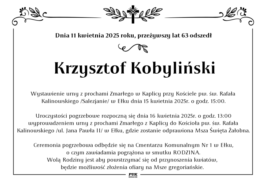 Krzysztof Kobyliński - nekrolog